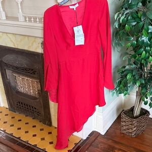IRO Vibrant Red Asymmetrical Dress Sizes 34